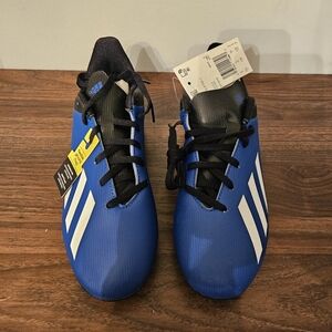 Adidas Big Kid Size 5.5  X 19.4 FXG Soccer Cleats Blue/White EF1615 NWB